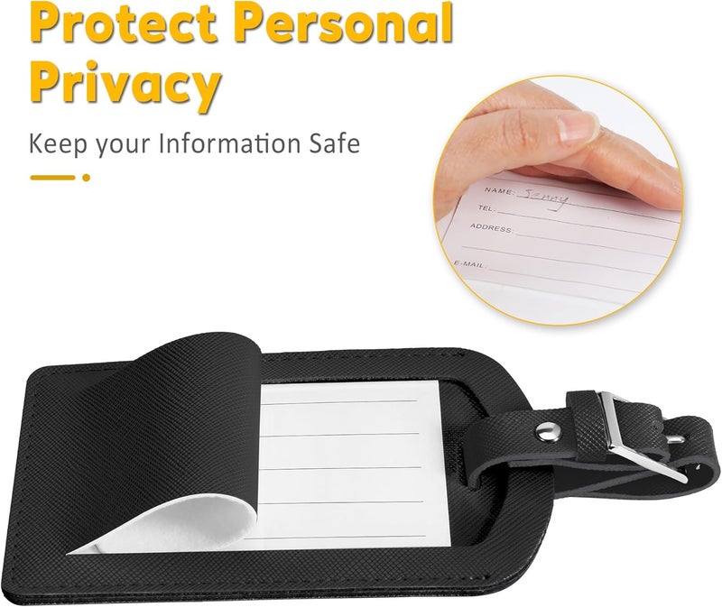 Airkit 3 Pack Luggage Tags for Suitcases, TSA Approved Bag Tags, Baggage Tags with Privacy Protection, Travel Essentials Luggage Accessories, Black - Image 3
